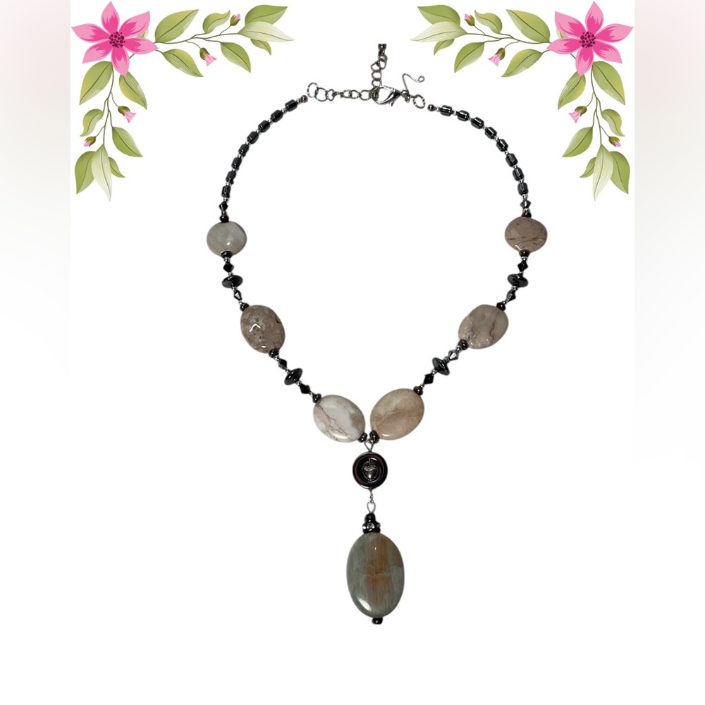 Riverstone and Hemalyte Beaded Necklace